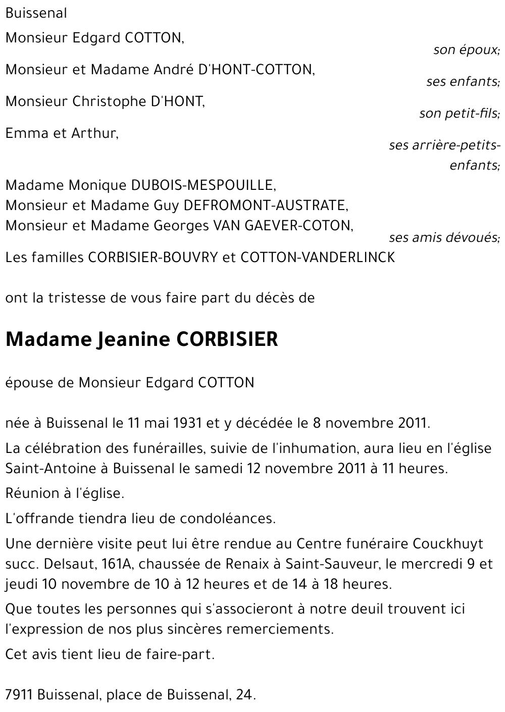 Jeanine CORBISIER