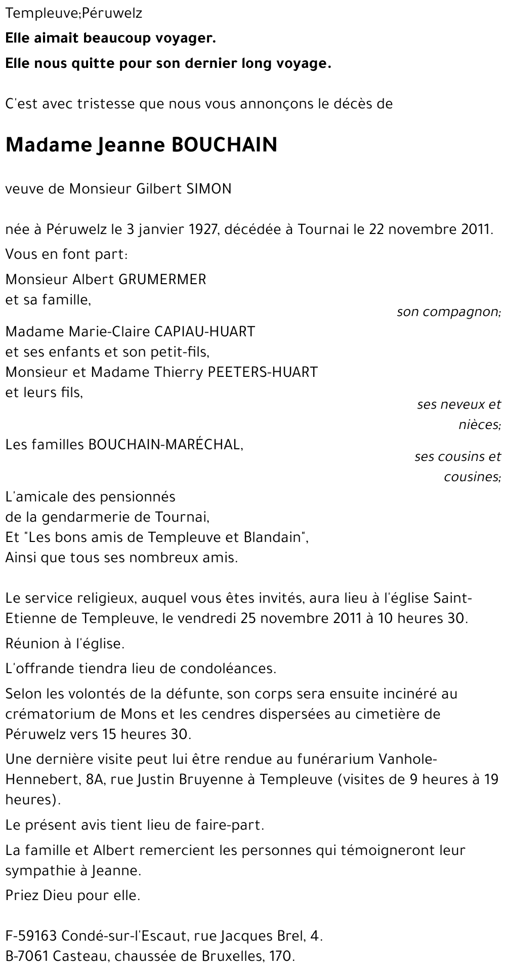 Jeanne BOUCHAIN