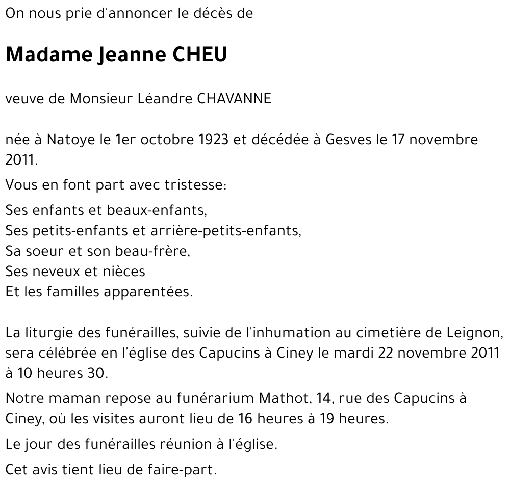 Jeanne CHEU