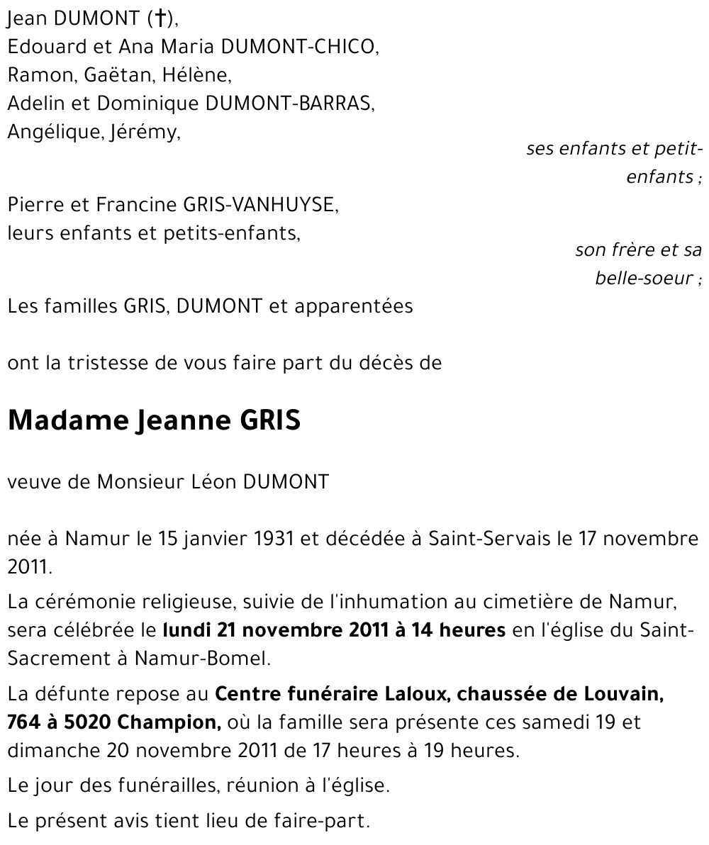 Jeanne GRIS