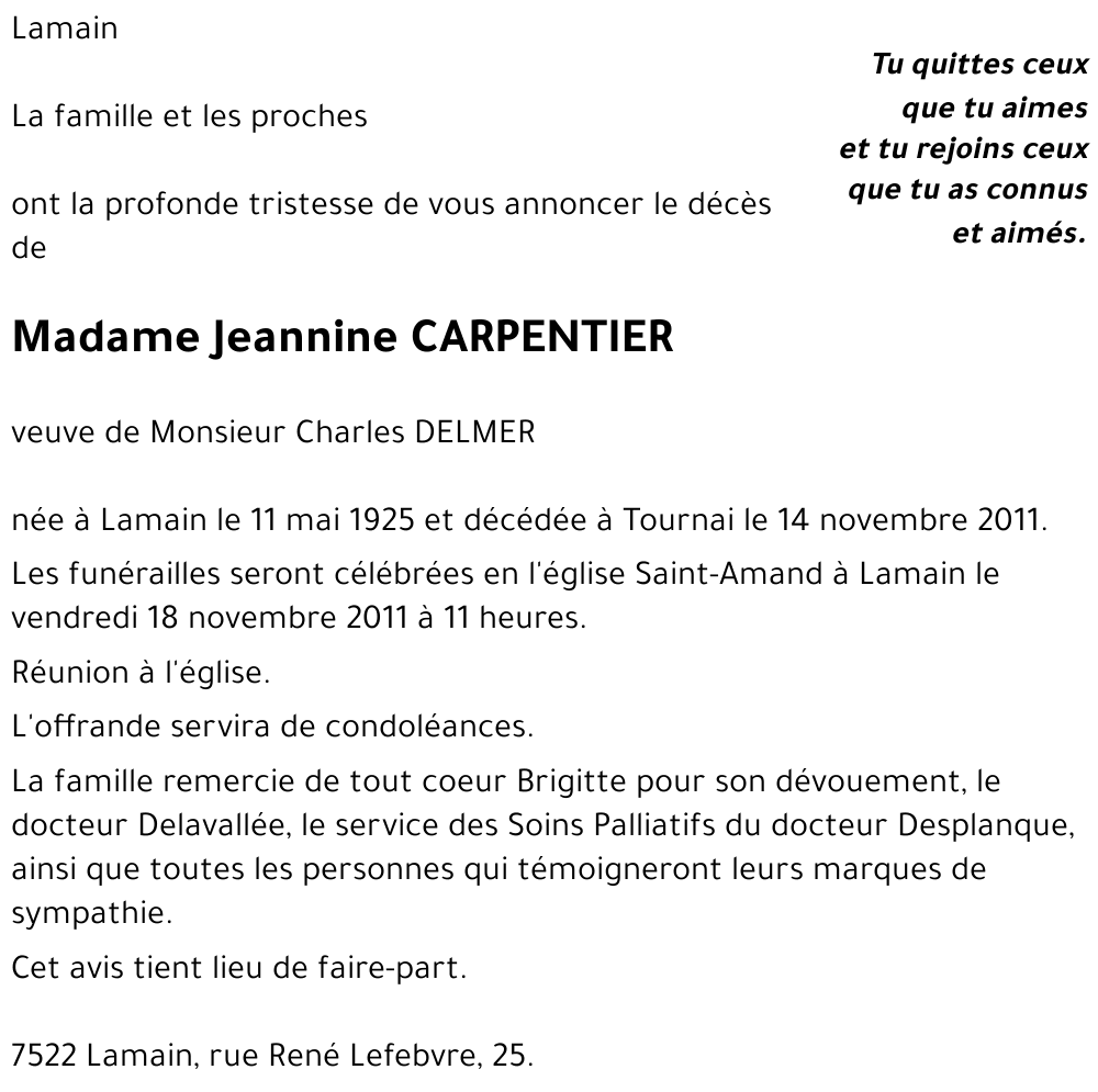 Jeannine CARPENTIER