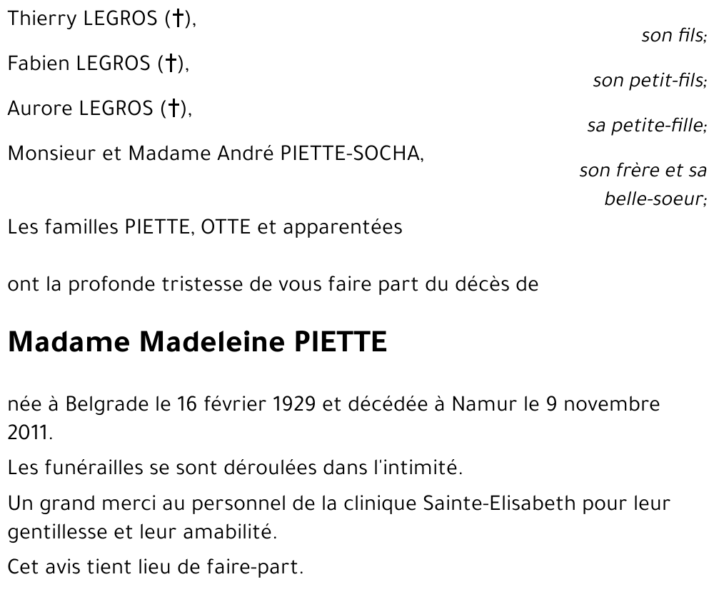 Madeleine PIETTE