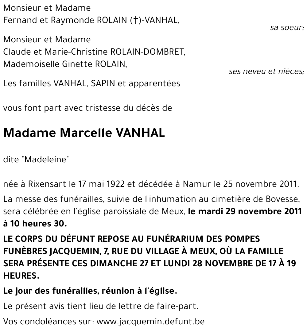 Marcelle VANHAL