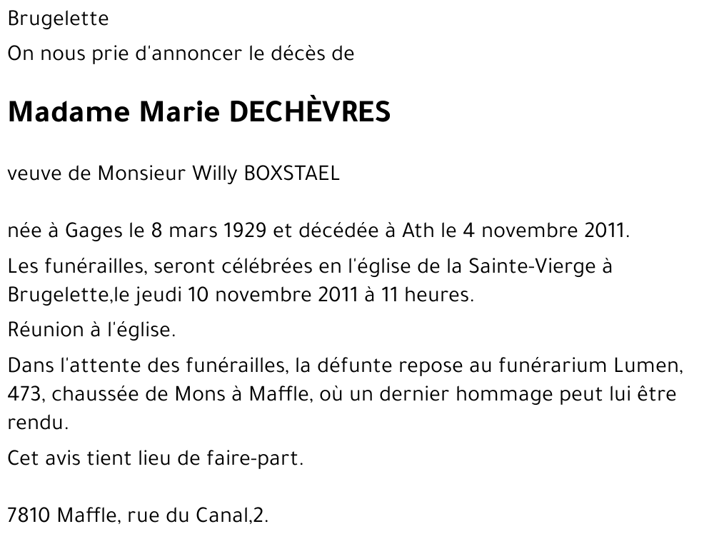 Marie Dechèvres