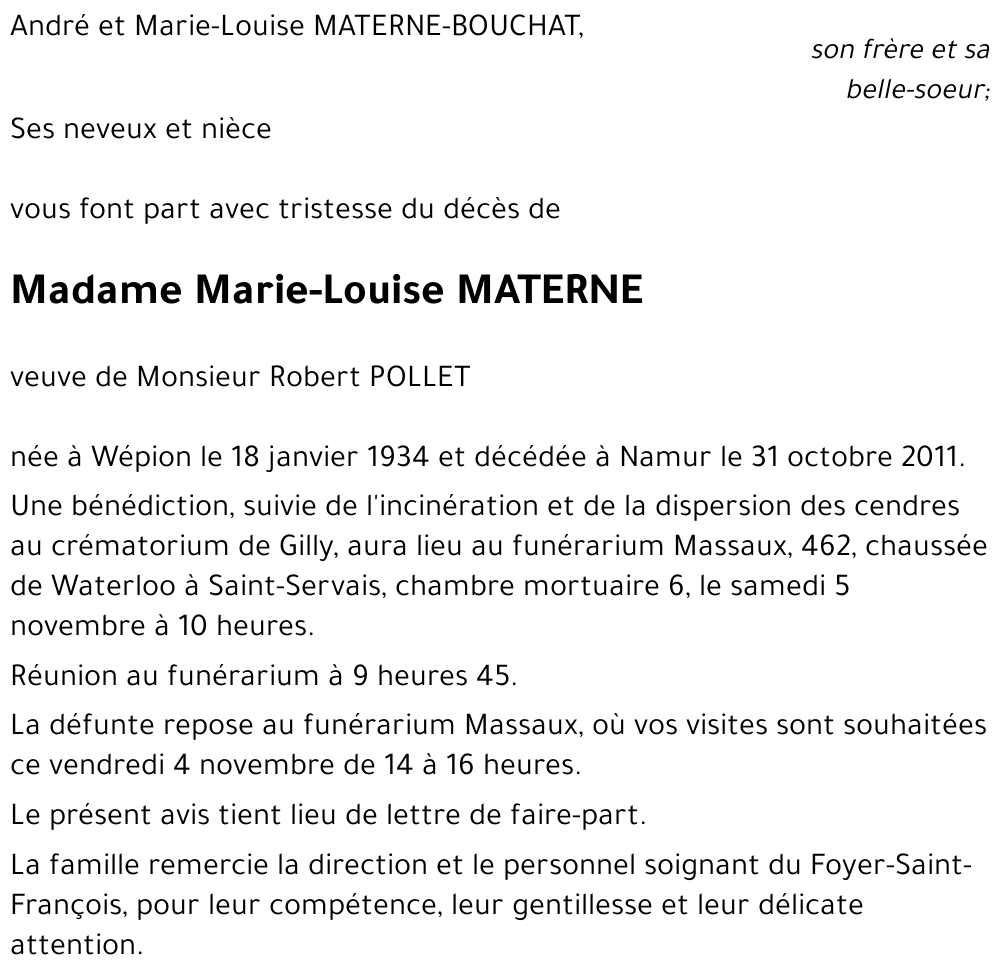 Marie-Louise MATERNE