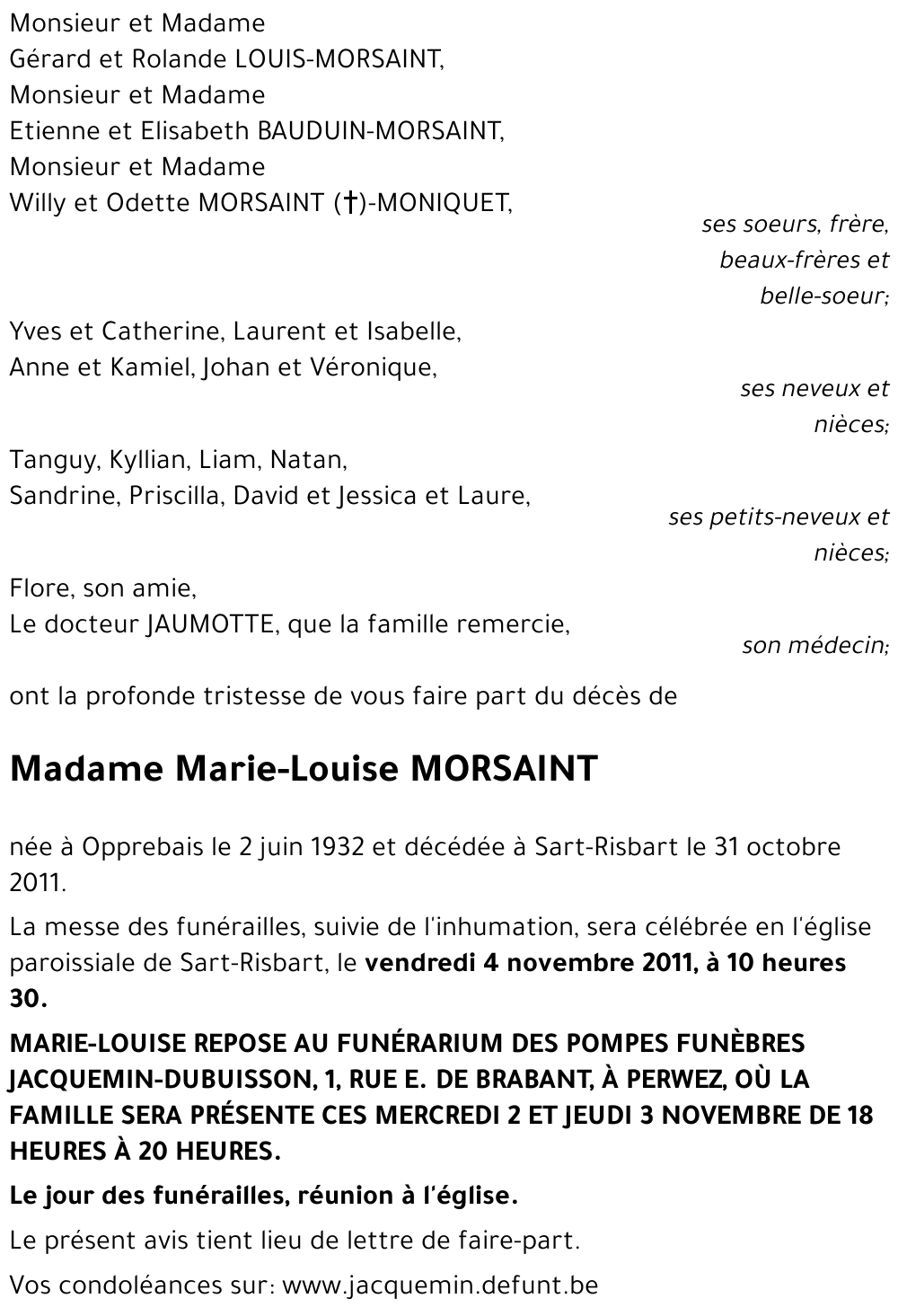 Marie-Louise MORSAINT