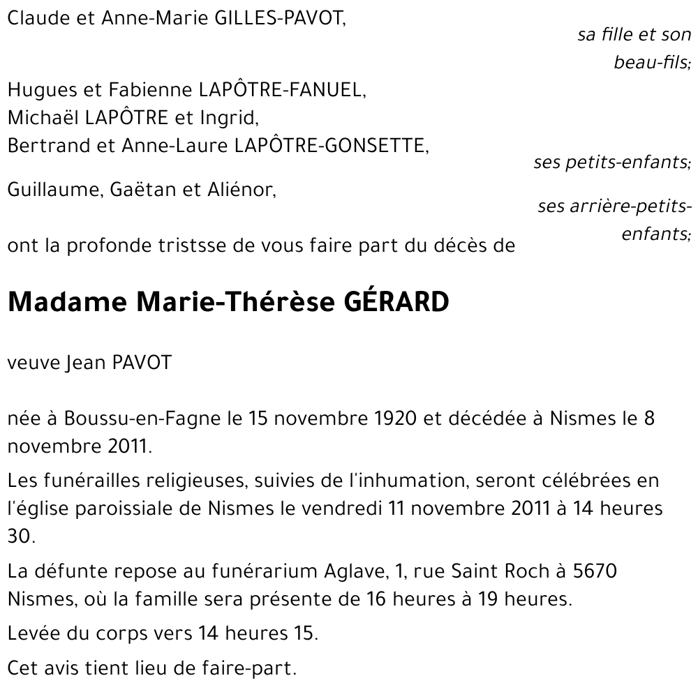 Marie-Thérèse Gérard