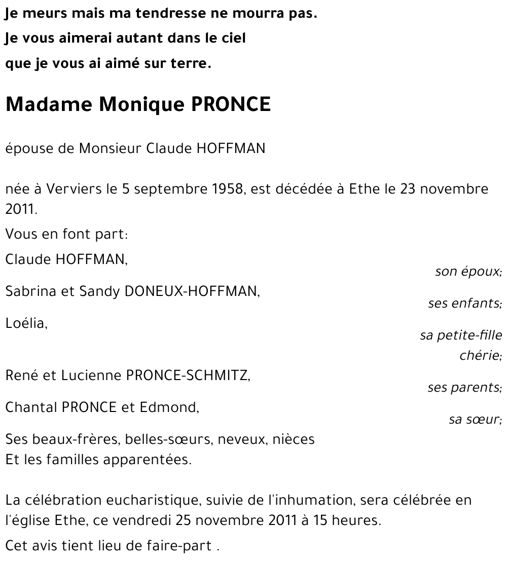 Monique PRONCE