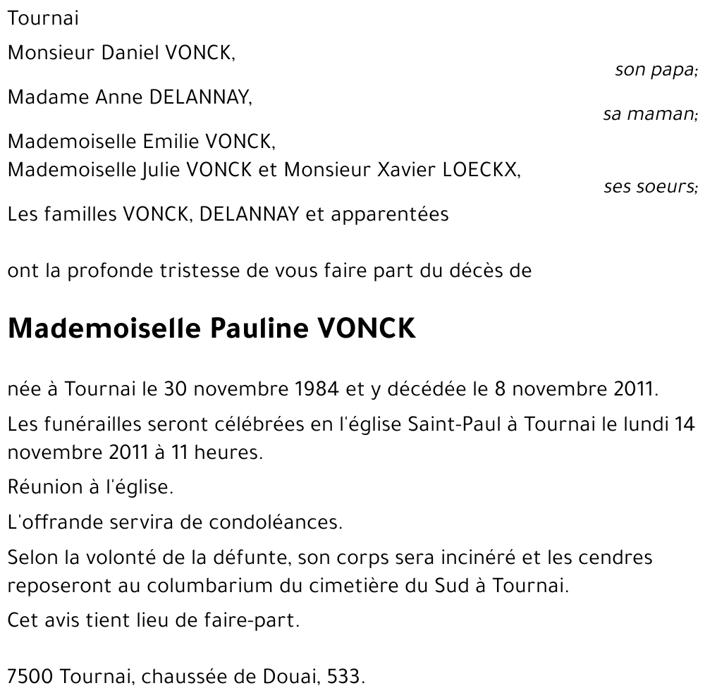 Pauline VONCK