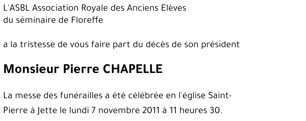 Pierre CHAPELLE