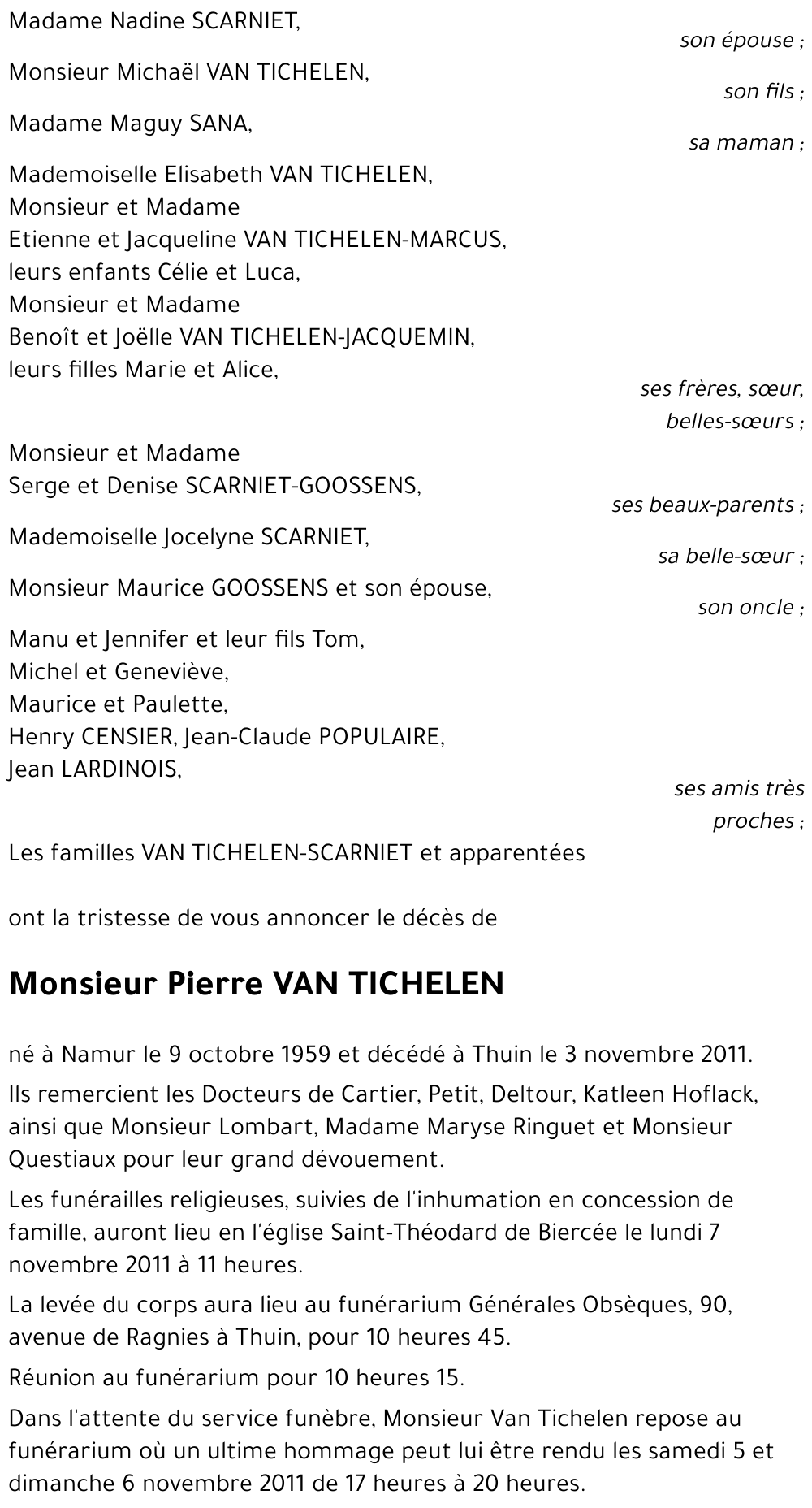 Pierre VAN TICHELEN