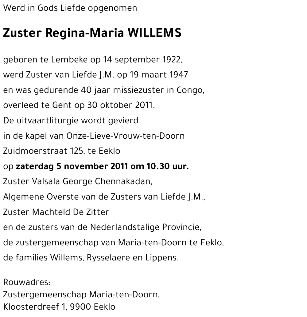 Regina-Maria WILLEMS