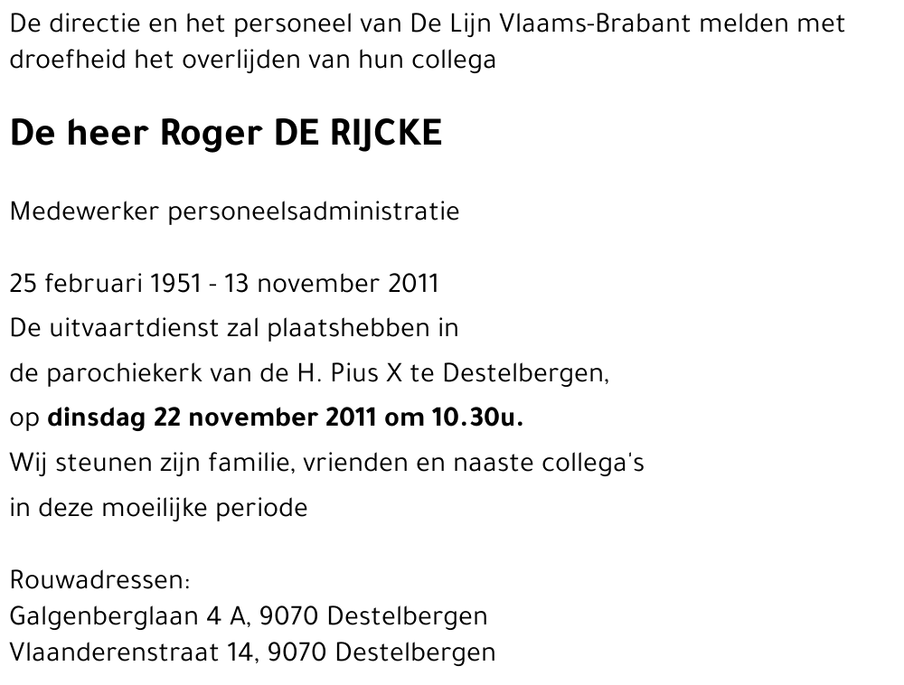 Roger DE RIJCKE