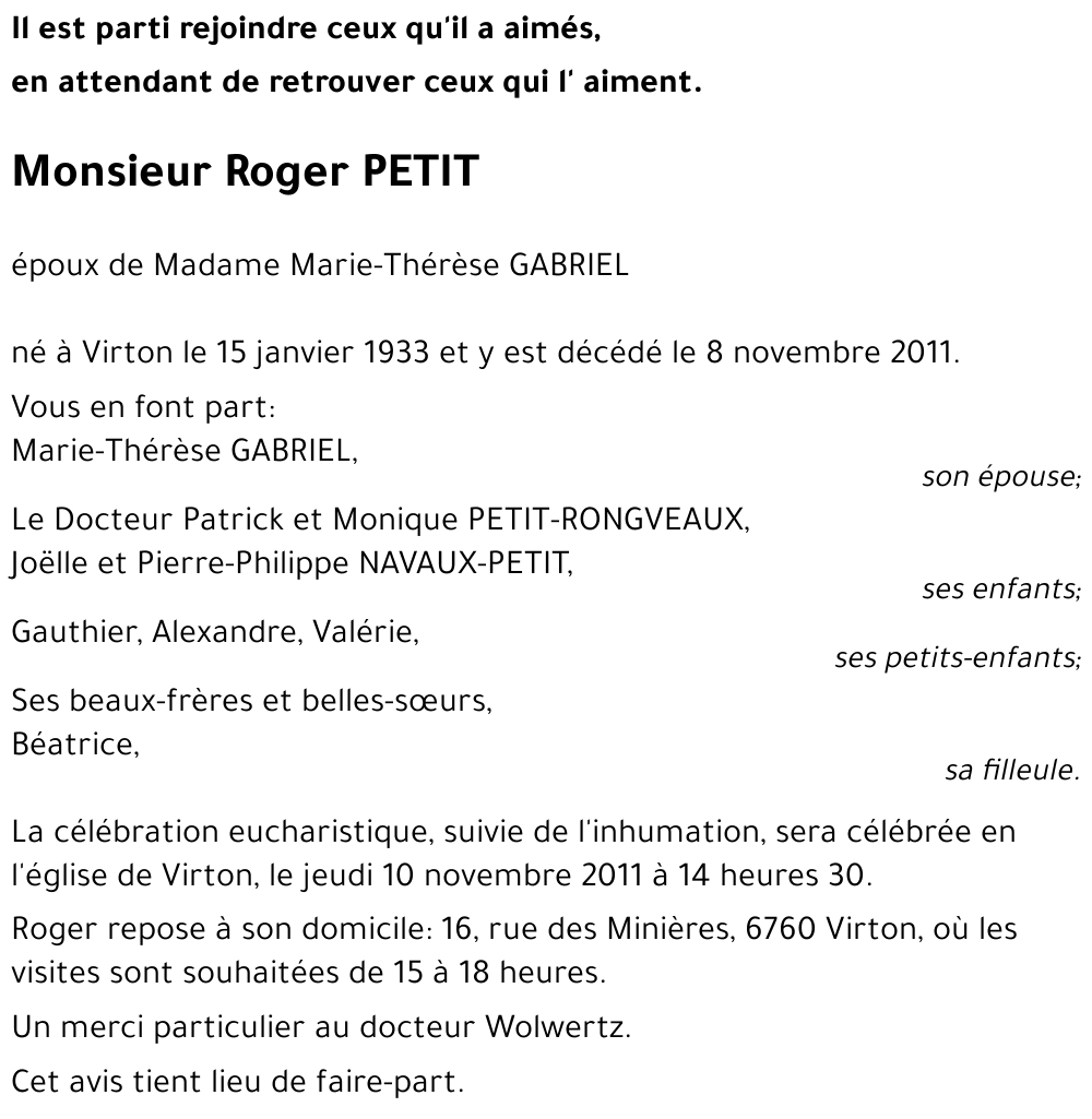 Roger PETIT