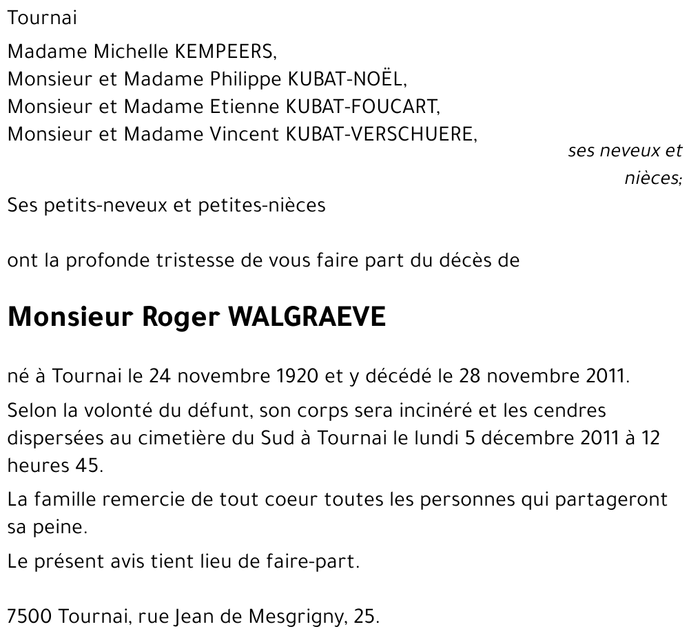 Roger WALGRAEVE