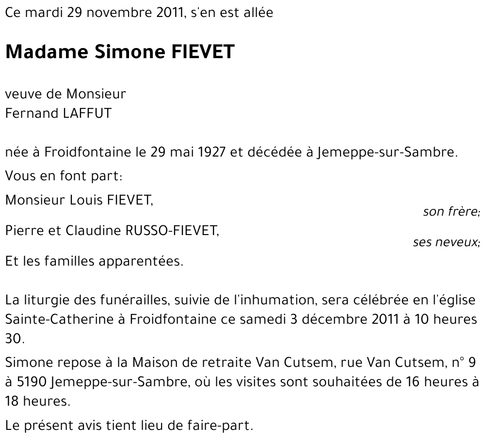 Simone FIEVET
