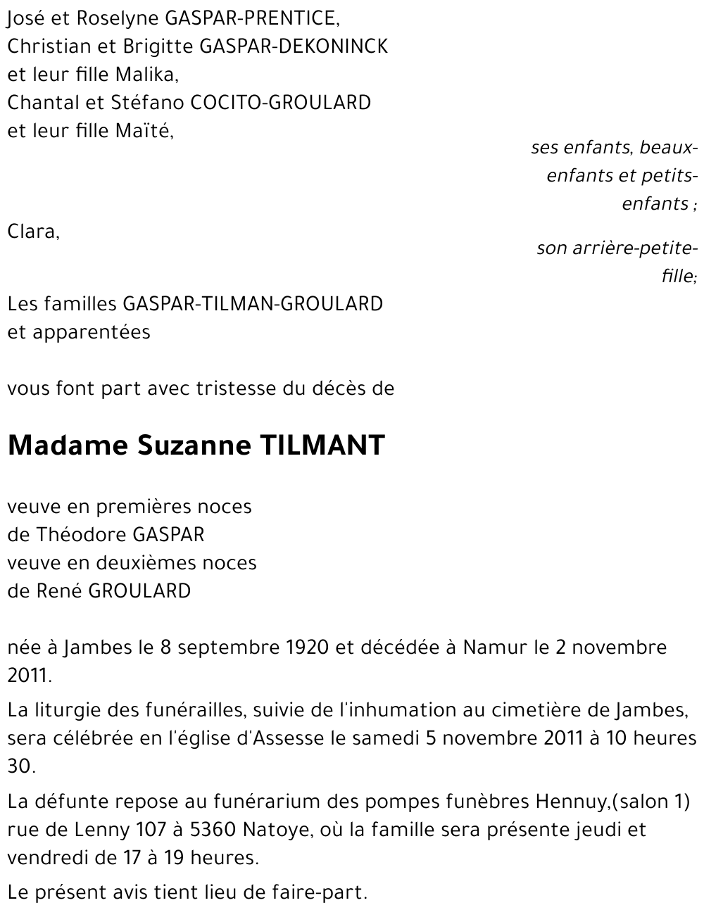 Suzanne TILMANT