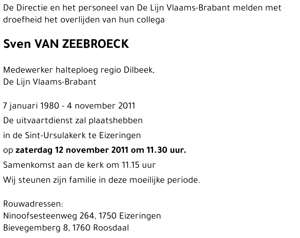 Sven VAN ZEEBROECK