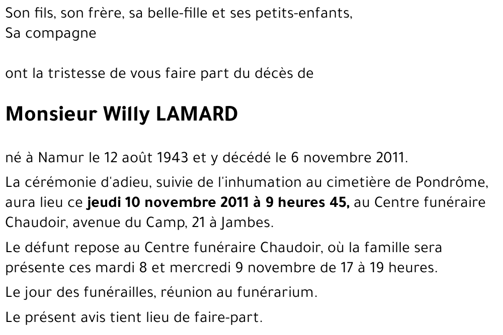 Willy LAMARD