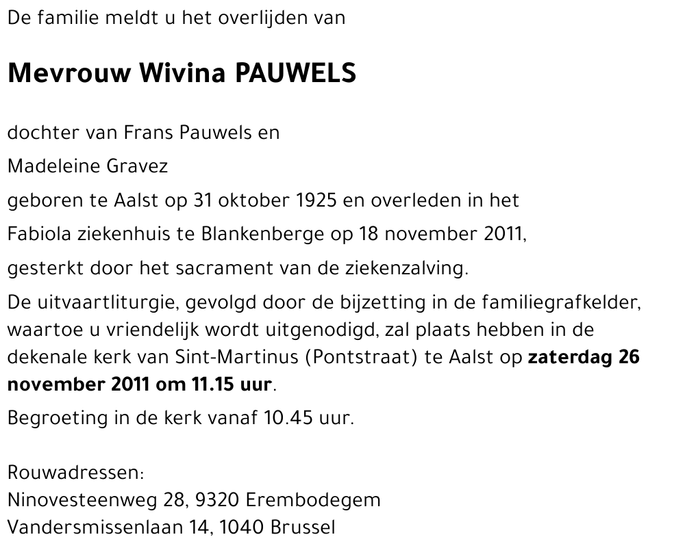 Wivina PAUWELS