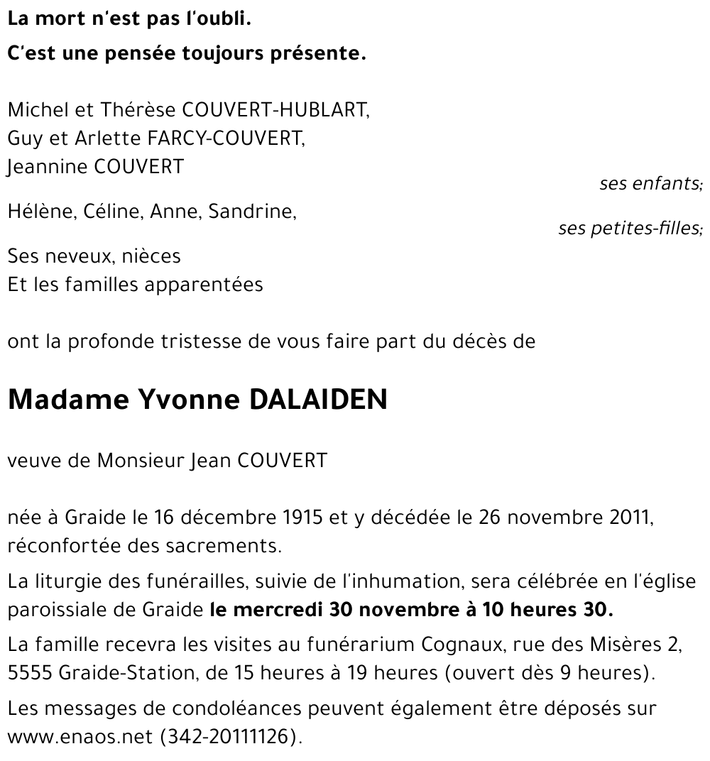 Yvonne DALAIDEN