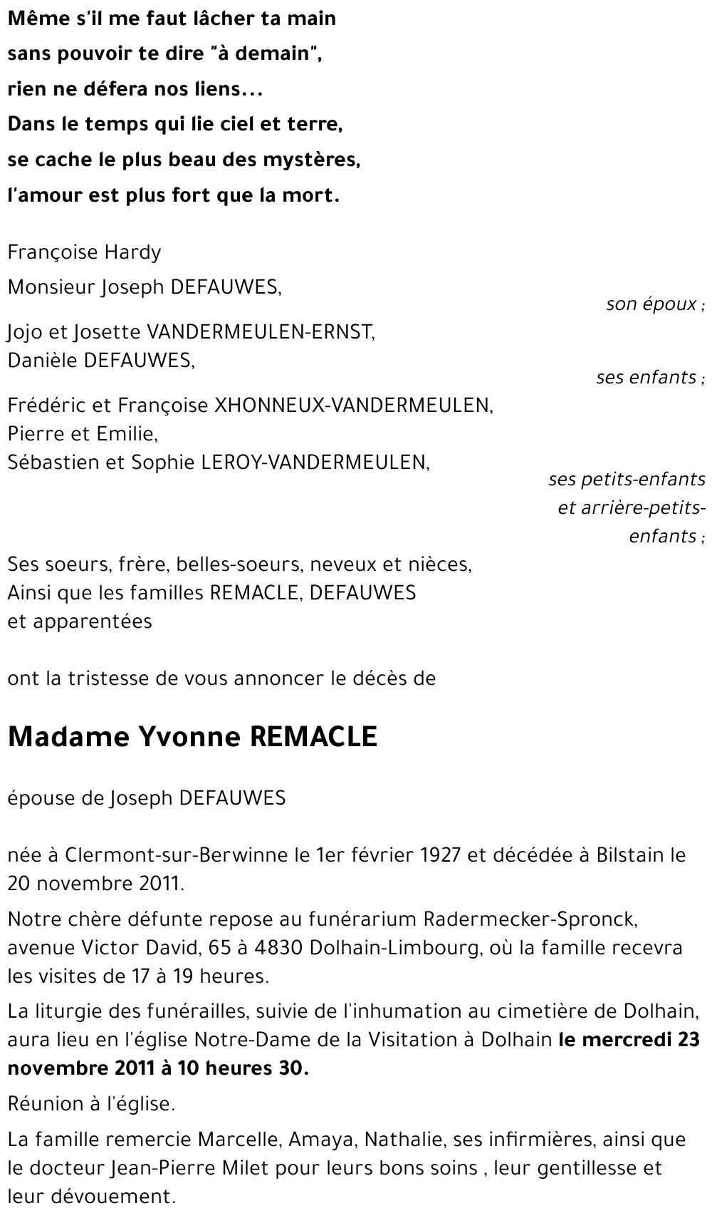 Yvonne REMACLE
