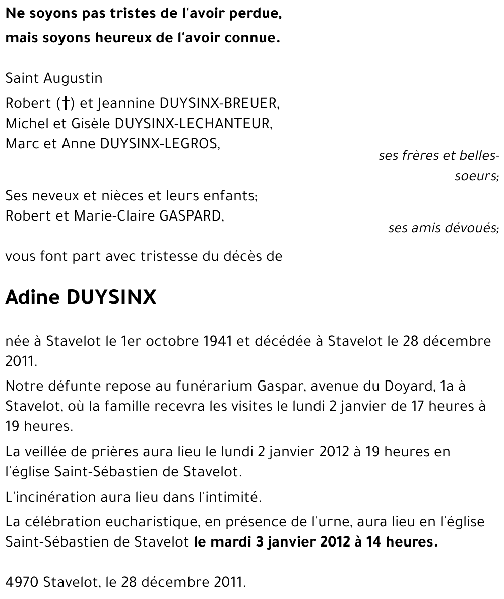 Adine DUYSINX