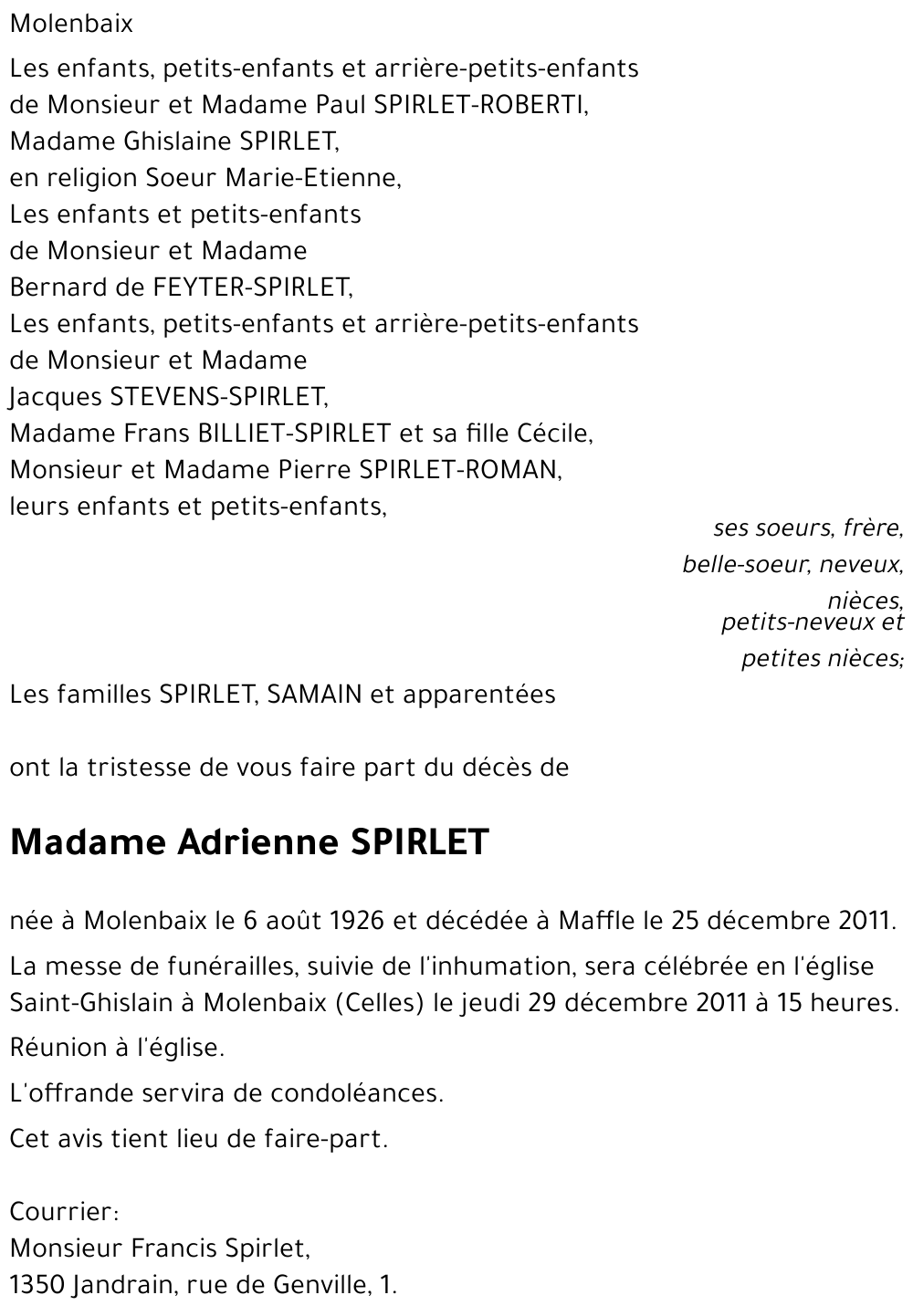 Adrienne SPIRLET