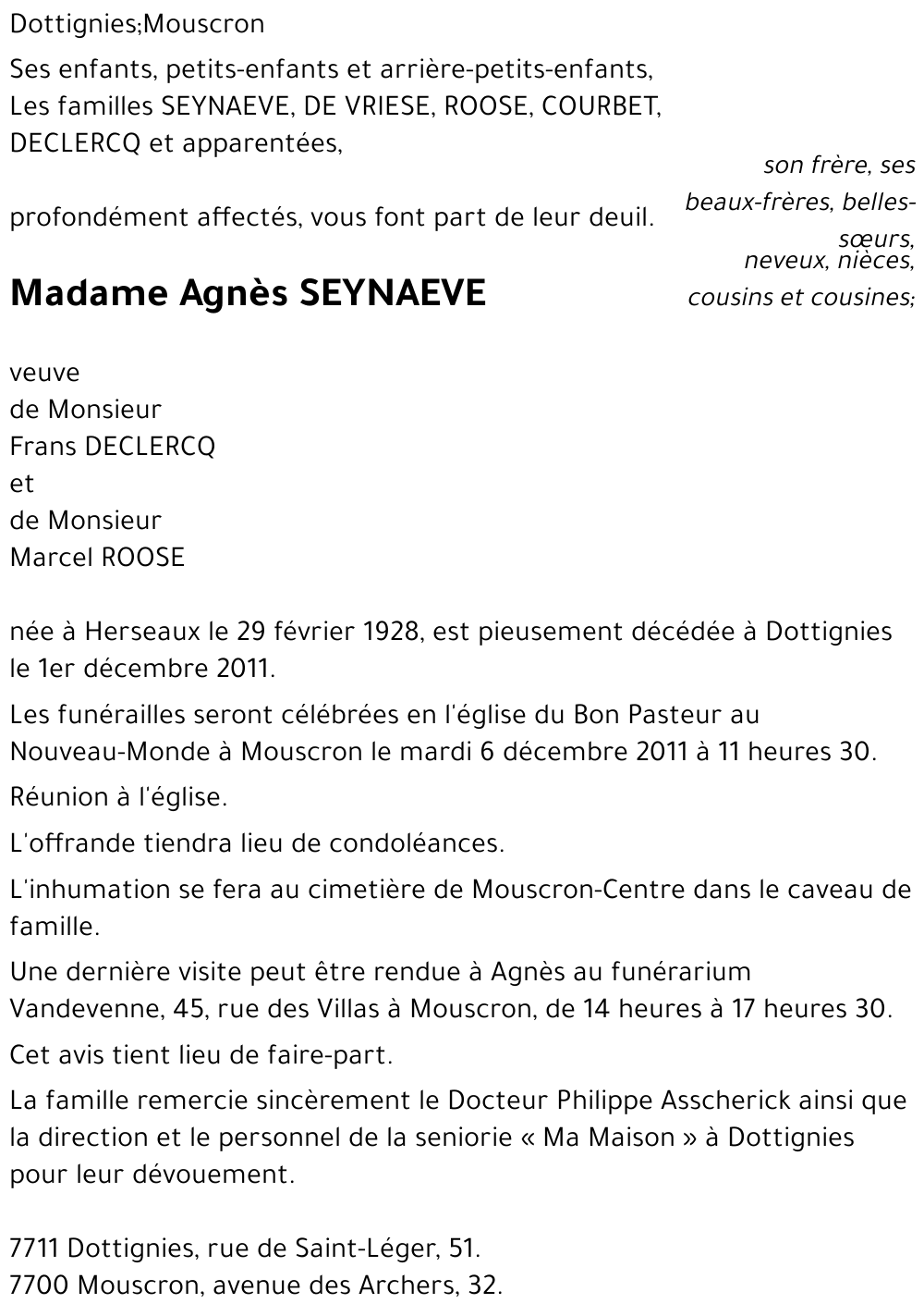 Agnès SEYNAEVE