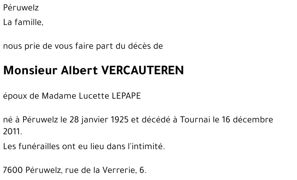 Albert VERCAUTEREN