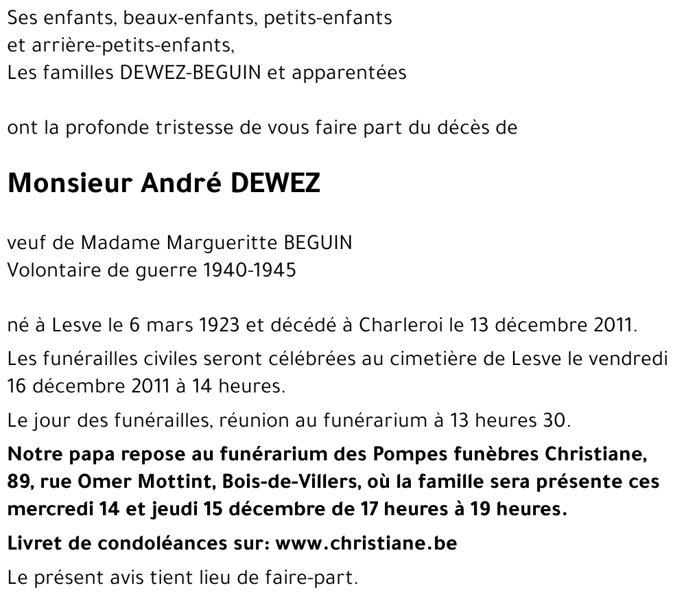 André DEWEZ