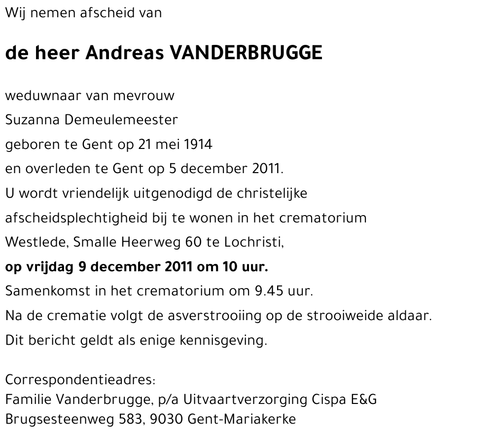 Andreas VANDERBRUGGE