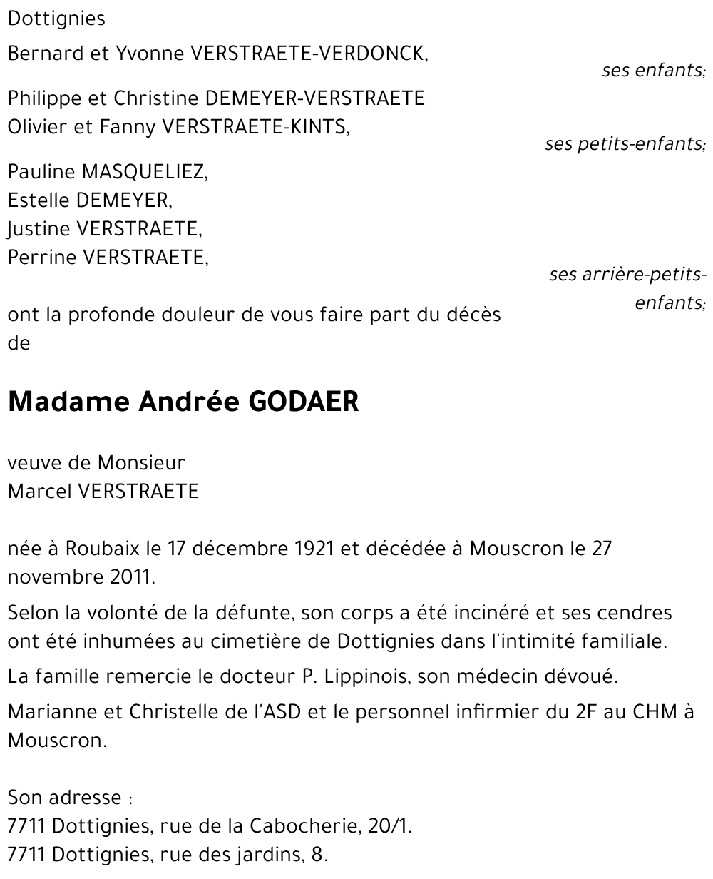 Andrée GODAER