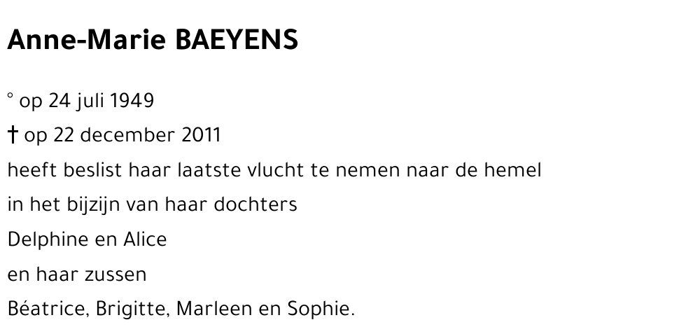Anne-Marie BAEYENS