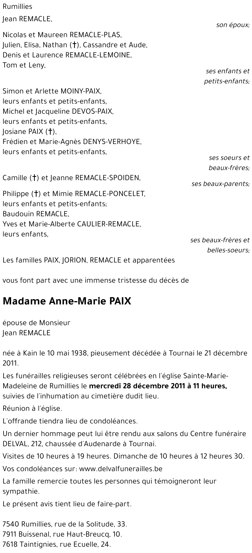 Anne-Marie PAIX