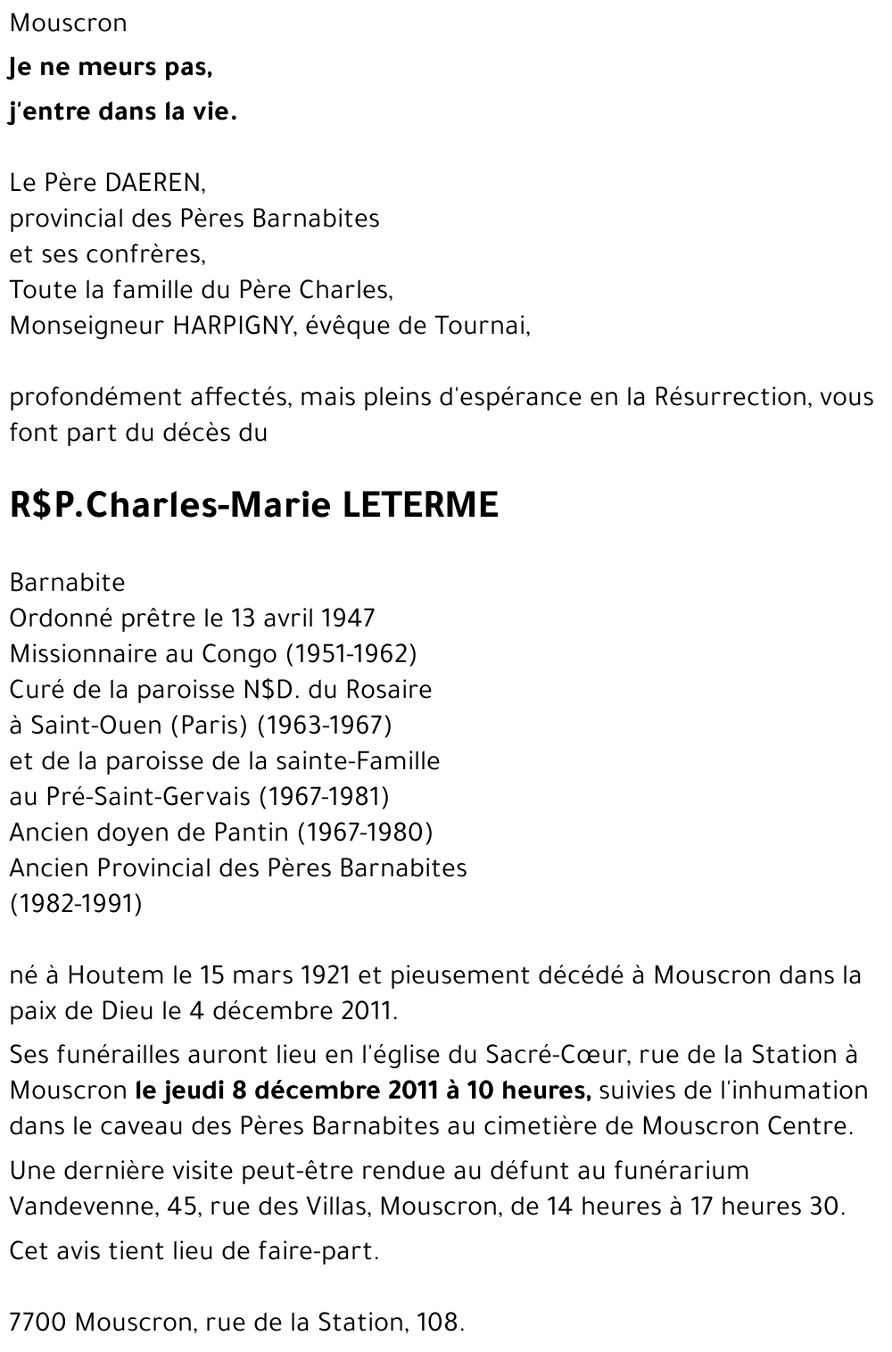 Charles-Marie LETERME