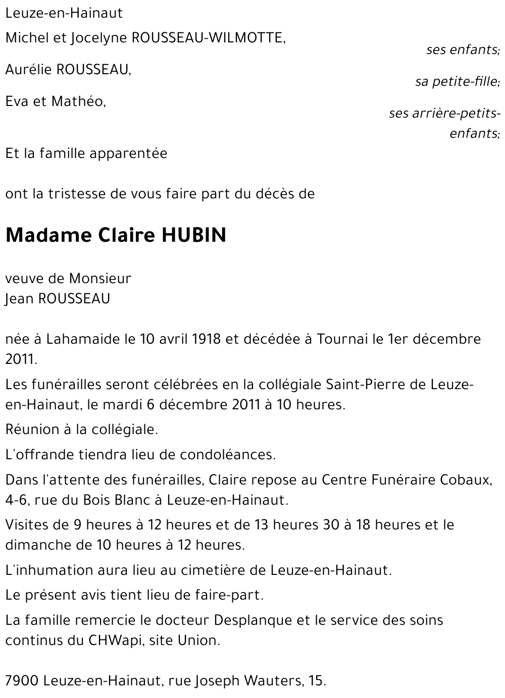 Claire Hubin