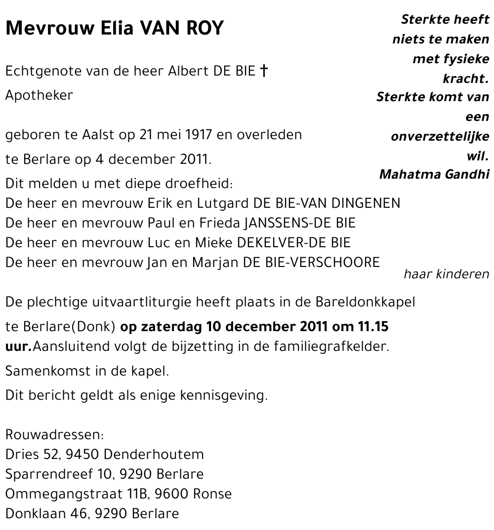 Elia VAN ROY