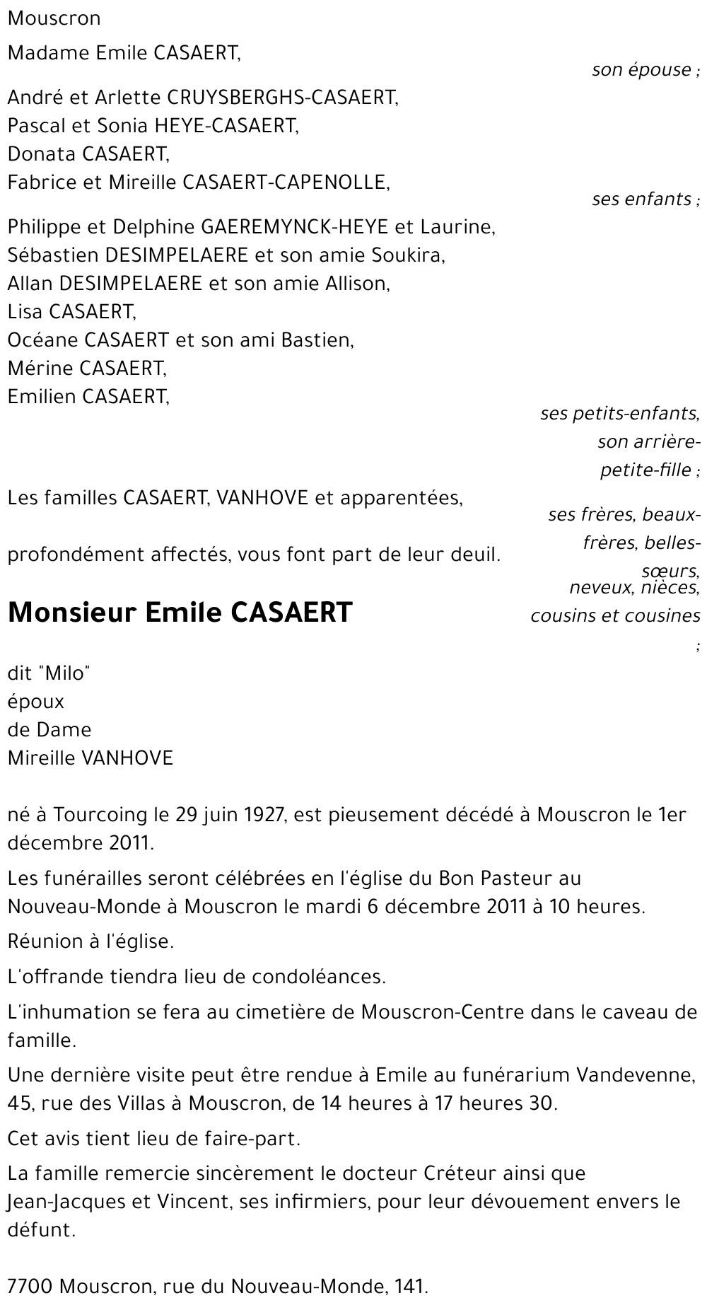 Emile CASAERT