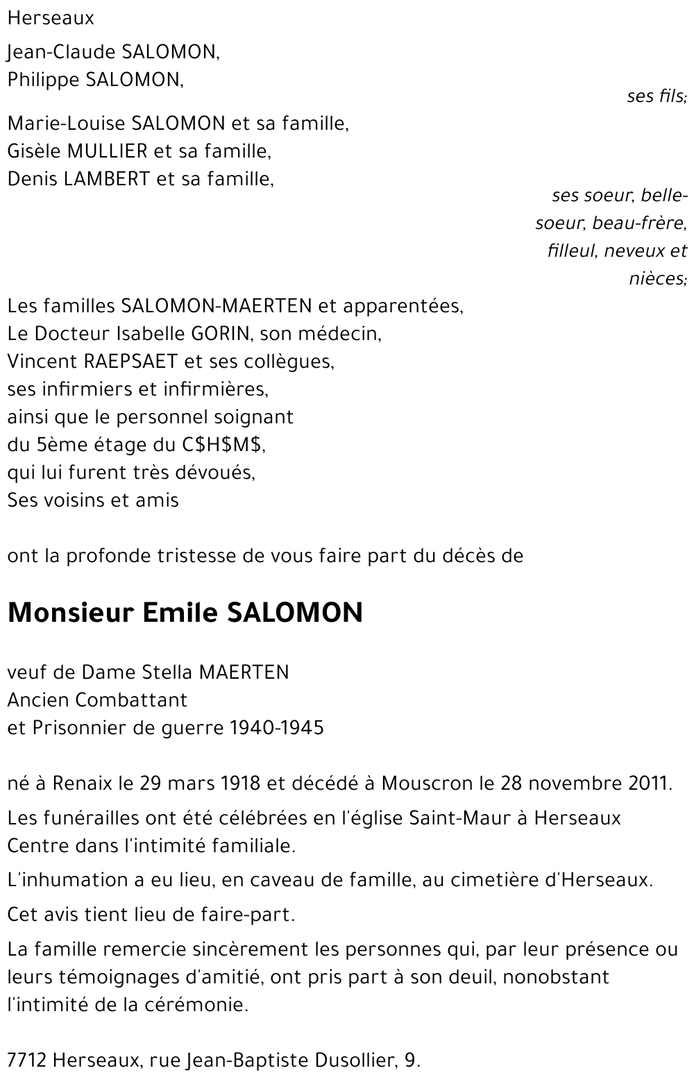 Emile SALOMON