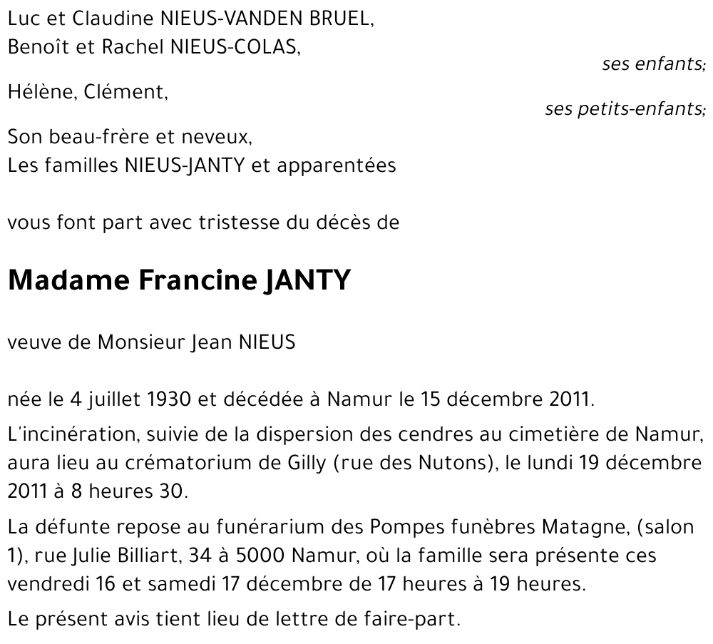 francine JANTY