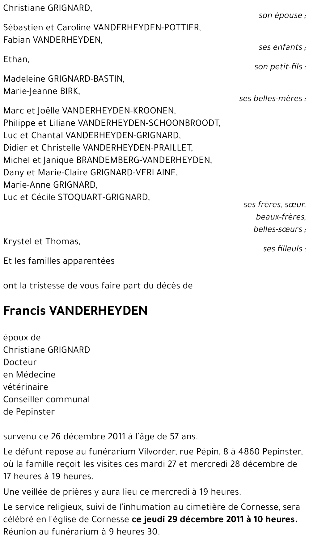 Francis VANDERHEYDEN