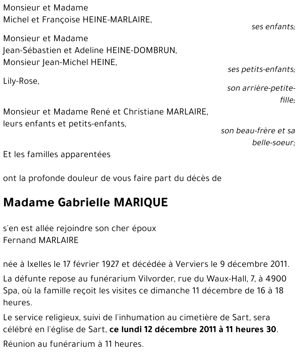 Gabrielle MARIQUE