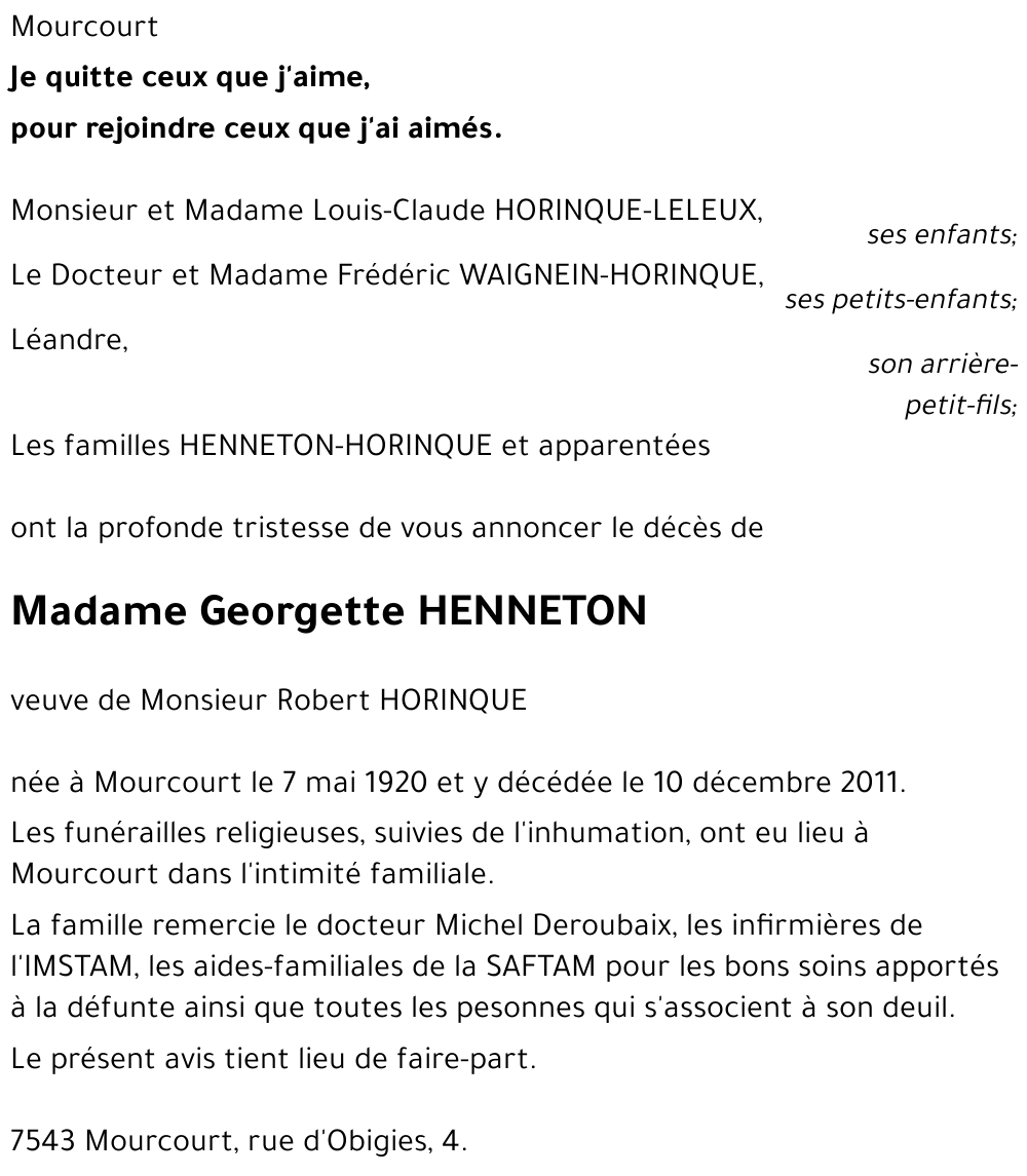 Georgette HENNETON