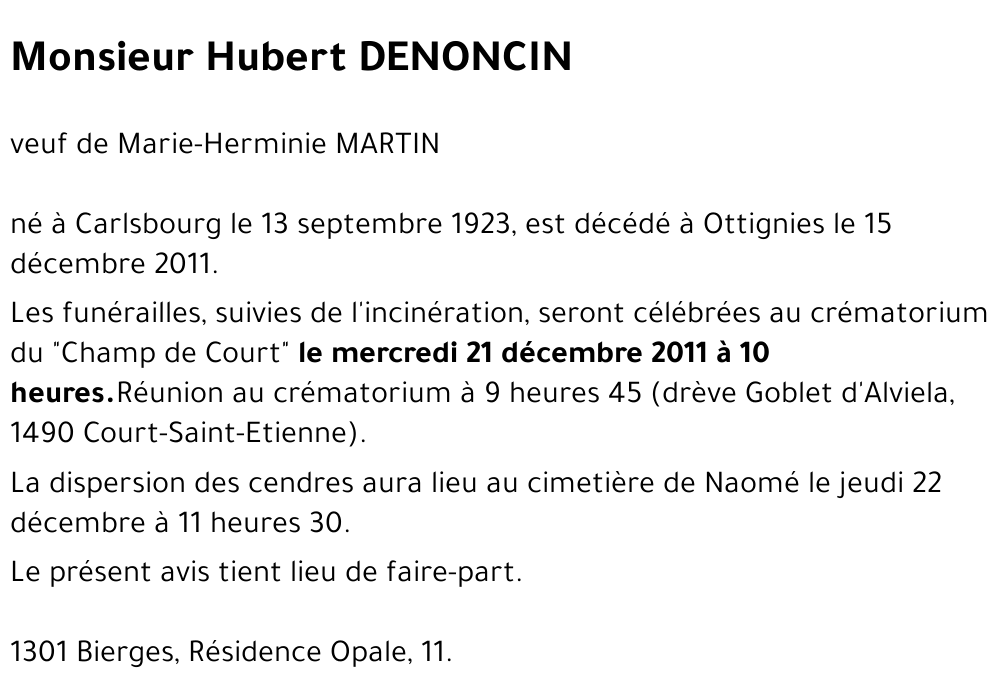 Hubert DENONCIN