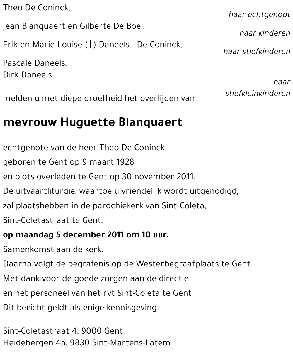 Huguette Blanquaert