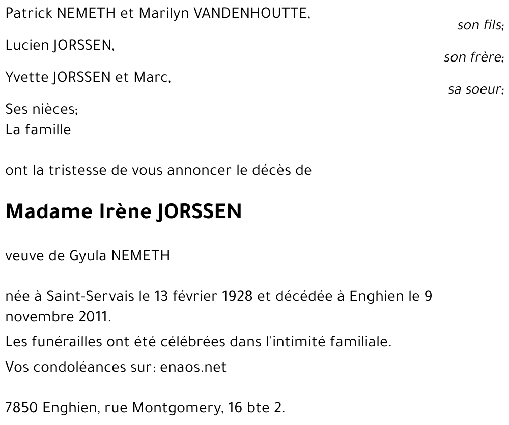 Irène JORSSEN