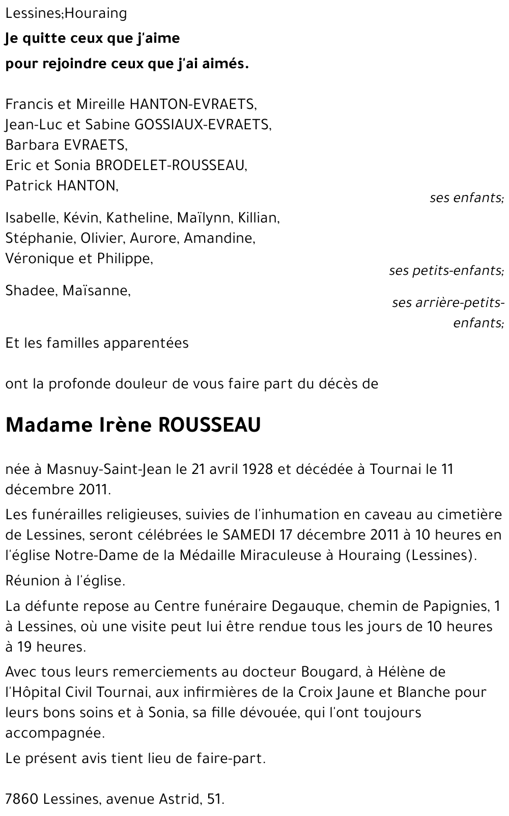 Irène ROUSSEAU
