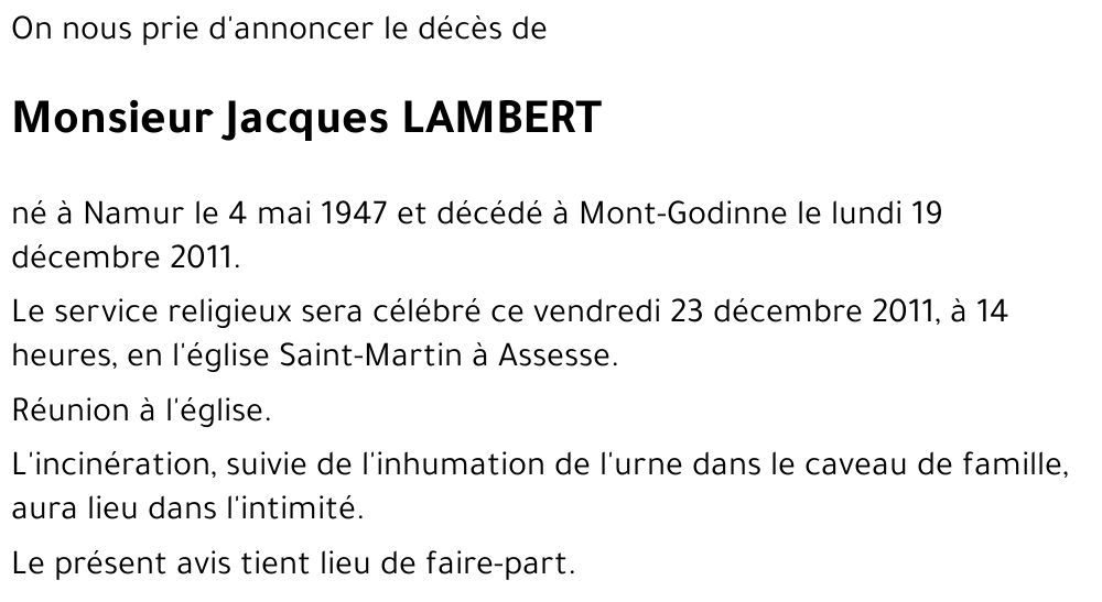 Jacques LAMBERT