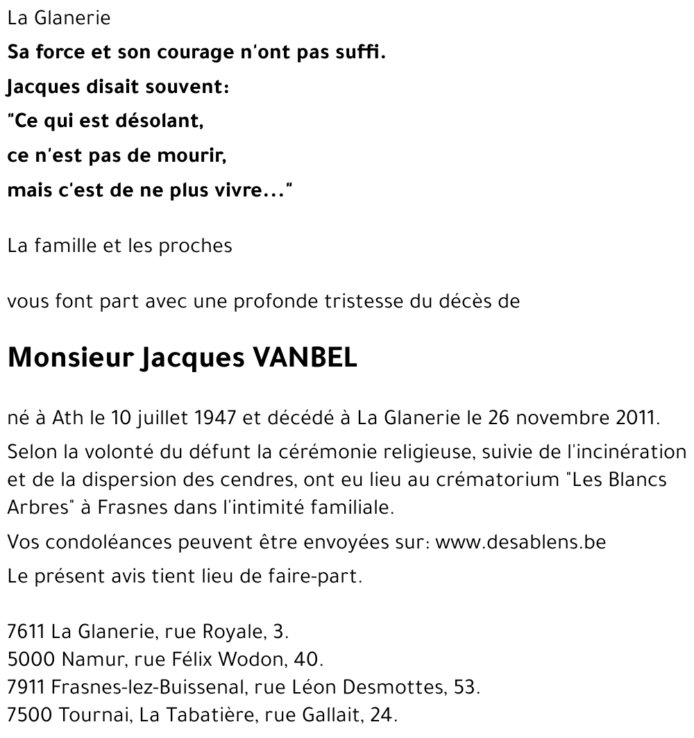 Jacques VANBEL